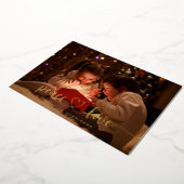 Elegante Gold Foil Peace Love Heart Holiday Kaart (Gedraaid)