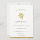 Elegante Gold Foil Snowflake Memorial Service Kaar Bedankkaart (Voorkant)