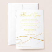 Elegante Gold Foil Swashes Trouwmenu Folie Kaarten (Met envelop)