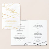 Elegante Gold Foil Swashes Trouwmenu Folie Kaarten (Display)