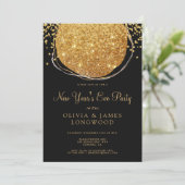 Elegante Gold Glitter Circle Confetti Nieuwjaar EV Kaart (Staand voorkant)