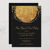 Elegante Gold Glitter Circle Confetti Nieuwjaar EV Kaart (Voorkant / Achterkant)