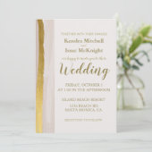 Elegante Gold Glitter Cream Classy Uitnodiging (Staand voorkant)