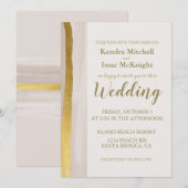 Elegante Gold Glitter Cream Classy Uitnodiging (Voorkant / Achterkant)