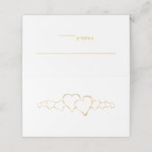 Elegante Gold Hearts Wedding Place kaarten Plaatskaartje (Buitenkant ongevouwen)