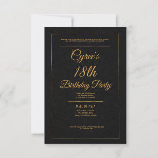 Elegante Gold Invitation Kaart