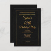 Elegante Gold Invitation Kaart (Voorkant / Achterkant)