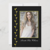 Elegante Gold Ivy en uw foto blackBG Aankondiging (Voorkant)