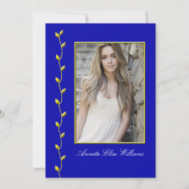 Elegante Gold Ivy en uw foto RoyalblueBG Aankondiging
