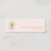 Elegante Gold Leaf Minimal Botanical Cream Pink Mini Visitekaartje (Voorkant)