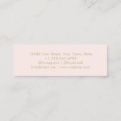 Elegante Gold Leaf Minimal Botanical Cream Pink Mini Visitekaartje (Achterkant)