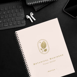 Elegante Gold Leaf Minimal Botanical Cream Pink Notitieboek