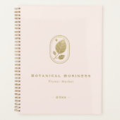Elegante Gold Leaf Minimal Botanical Soft Pink Planner (Voorkant)