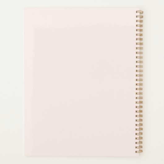 Elegante Gold Leaf Minimal Botanical Soft Pink Planner (Achterkant)