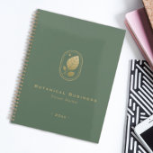 Elegante Gold Leaf Minimal Botanisch Groen Modern Planner
