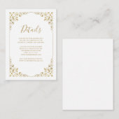 Elegante Gold Leaf Script Wedding Details Informatiekaartje (Voorkant / Achterkant)