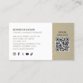 Elegante Gold Leaf Tree Pattern QR-code Visitekaartje (Achterkant)