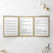 Elegante Gold Leaf Tree Pattern Salon Brochure Drieluik Kaart (Binnen)