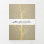 Elegante Gold Leaf Tree Pattern Salon Brochure Drieluik Kaart (Cover)