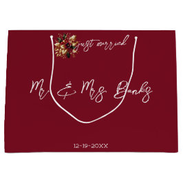 Elegante Gold Leaf trouwfoto net getrouwd Groot Cadeauzakje