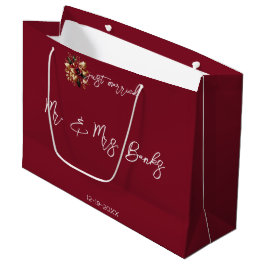 Elegante Gold Leaf trouwfoto net getrouwd Groot Cadeauzakje