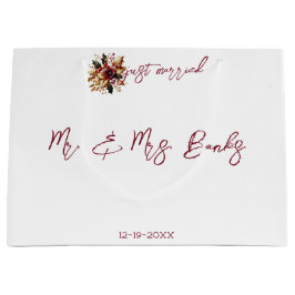 Elegante Gold Leaf trouwfoto net getrouwd Groot Cadeauzakje