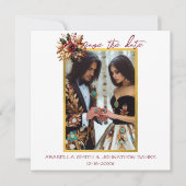 Elegante Gold Leaf Trouwfoto Sla de datum op Save The Date (Voorkant)