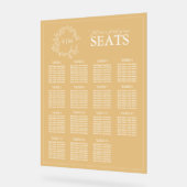 Elegante Gold Leafy Crest Monogram Trouwstoelen Acryl Bord (Hoek)