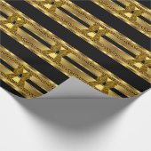 Elegante Gold Leopard Black Bow Animal Print Cadeaupapier (Hoek)