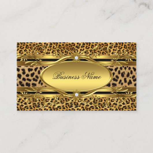 Elegante Gold Leopard print Visitekaartje (Voorkant)