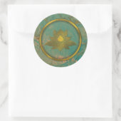 Elegante Gold Lotus bloem op marmer Ronde Sticker (Tas)