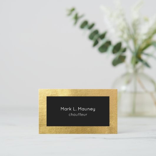 Elegante Gold Metal Chauffeur Driver Professional Visitekaartje (Staand voorkant)