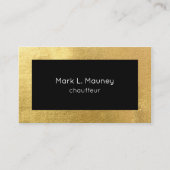 Elegante Gold Metal Chauffeur Driver Professional Visitekaartje (Voorkant)