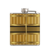 Elegante Gold Metal look Monogram Naam Heupfles (Achterkant)