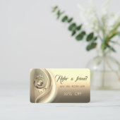 Elegante Gold Moon Crown Referral Kaart (Staand voorkant)