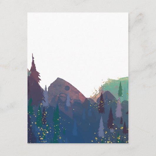 Elegante Gold Mountain bruiloft Gastgegevens Informatiekaartje (Achterkant)