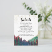 Elegante Gold Mountain bruiloft Gastgegevens Informatiekaartje (Staand voorkant)