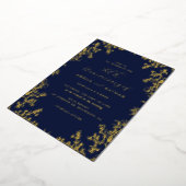 Elegante  Gold Navy 50e Jubileum Party Folie Uitnodiging (Gedraaid)