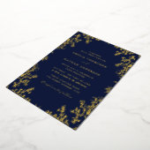 Elegante  Gold Navy bruiloft Folie Uitnodiging (Gedraaid)