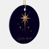 Elegante Gold North Star op een diepblauwe achterg Keramisch Ornament (Rechts)