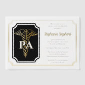 Elegante Gold Physicians Assistant Graduation Part Vellum Uitnodigingen (Voorkant)