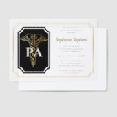 Elegante Gold Physicians Assistant Graduation Part Vellum Uitnodigingen (Offset)