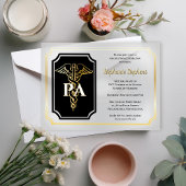 Elegante Gold Physicians Assistant Graduation Part Vellum Uitnodigingen