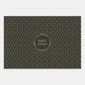 Elegante Gold Polka Dots Christelijk Happy Easter Inpakpapier Vel (Voorkant)