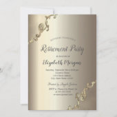Elegante Gold Retro Border Pensioen Kaart (Voorkant)