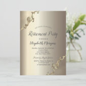Elegante Gold Retro Border Pensioen Kaart (Staand voorkant)