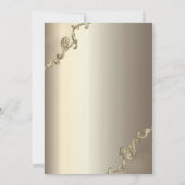 Elegante Gold Retro Border Pensioen Kaart (Achterkant)