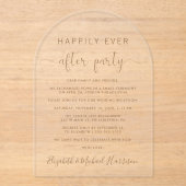 Elegante Gold Script Arch bruiloft receptie Acryl Uitnodigingen (Voorkant)