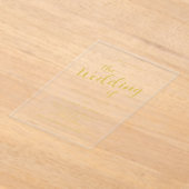 Elegante Gold Script Calligrafie Minimale bruiloft Acryl Uitnodigingen (Laagn)