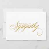 Elegante Gold Script Condoleance Sympathy Card Aankondiging (Voorkant)